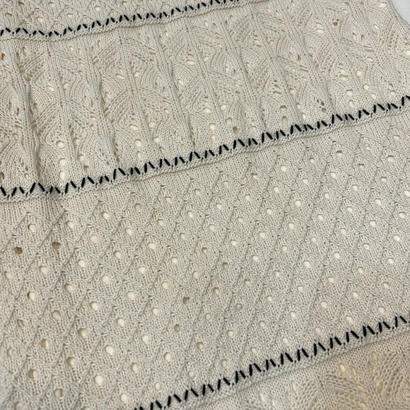 Lucky Brand Crochet striped Dress Ivory black Size S, M and L available - Picture 6 of 12